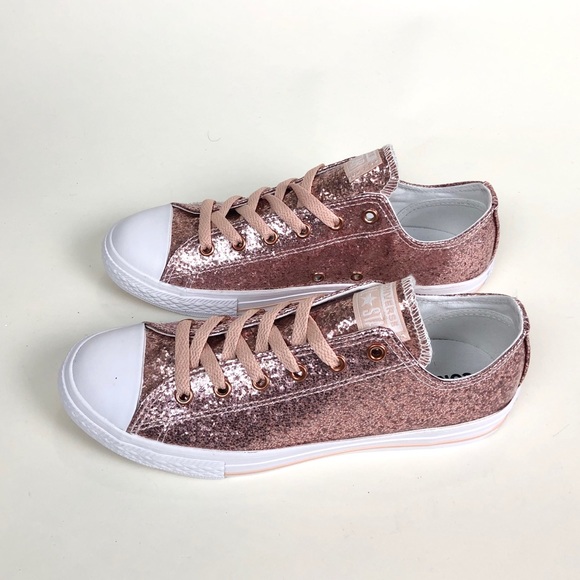 Converse Ctas Ox Blush Pink Sparkle Low Top - Picture 3 of 7
